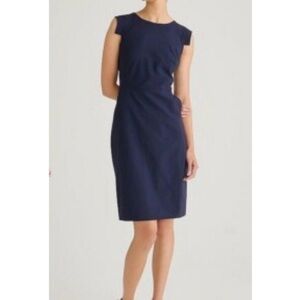 J Crew Italian Stretch Wool Navy Blue Dress Size 10 NWT
